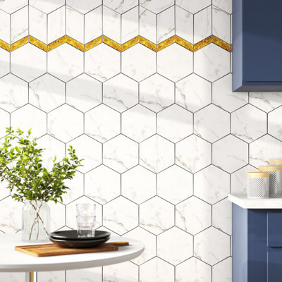 Casson Flexiplus Kensington Marble Tiles with Golden Lining Wall Mural
