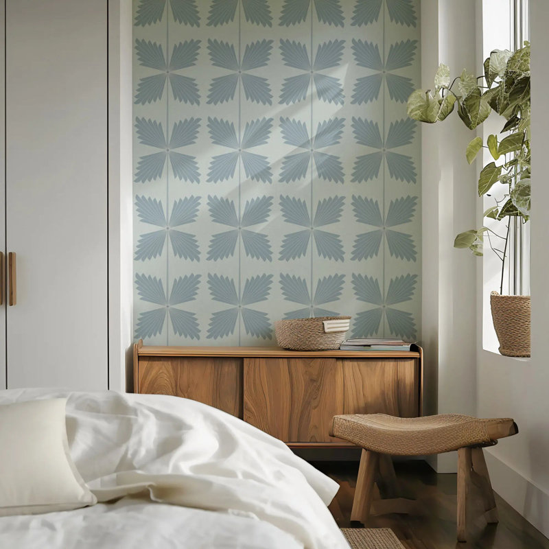 Palmetto - Wallpaper, Peel & Stick, Blue Gray