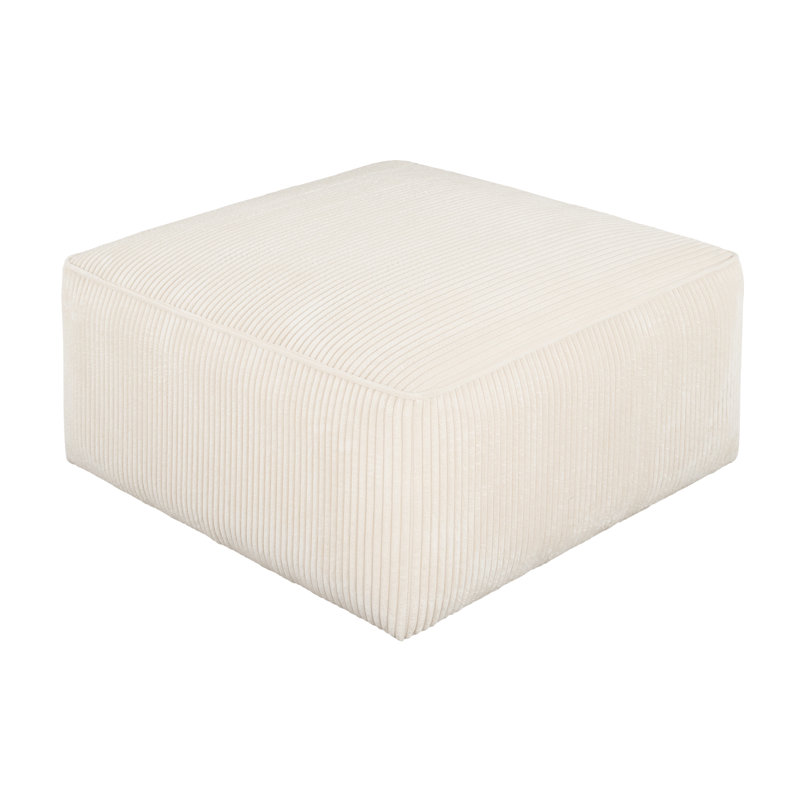 Revêtement carré en velours côtelé beige Corduroy