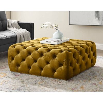 Cropper 99cm Wide Tufted Square Ottoman