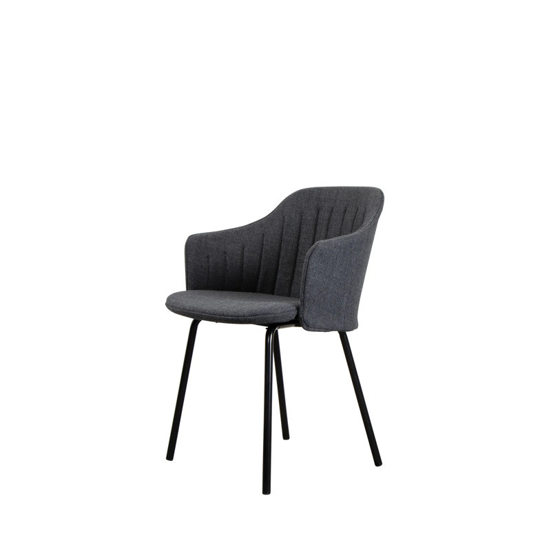 Choice Chair Indoor and Four Steel Legs Base with Upholstery Cover Set (Cane-line Ambience Seat-Back Cover), Light Gray