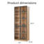Vitrine haute 78,7 "avec porte vitrée, éclairage ambiant à DEL multicolore, grande bibliothèque à 5 niveaux avec armoire de rangement pour le salon, naturel