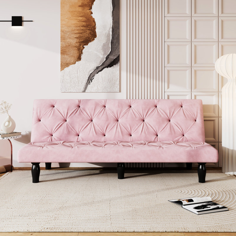 Lit en velours rose avec profondeur de 66 pouces, cadre, 3 positions réglables, rembourrage en mousse à haute élasticité, s'adapte à tous les lits décoratifs, engrenages pour passer, conception, soutien, coussins de siège relaxants