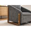 Fauteuil en chenille rembourré de mousse avec structure latérale en bois pour le salon - coussin gris-691896700