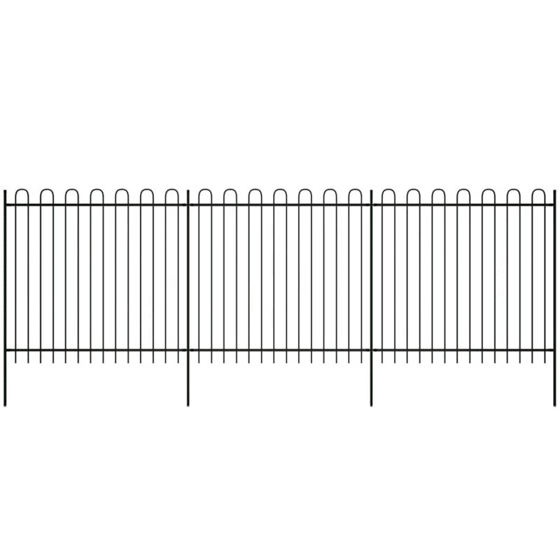 Boyle Black Metal Fence Panels, 200cm H