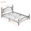 Structure de lit plateforme en bois, lit plateforme de style rétro avec support en lattes de bois