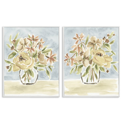 Soft Bungalow Bouquets 2 Piece Giclee Art Set, design by June Erica Vess