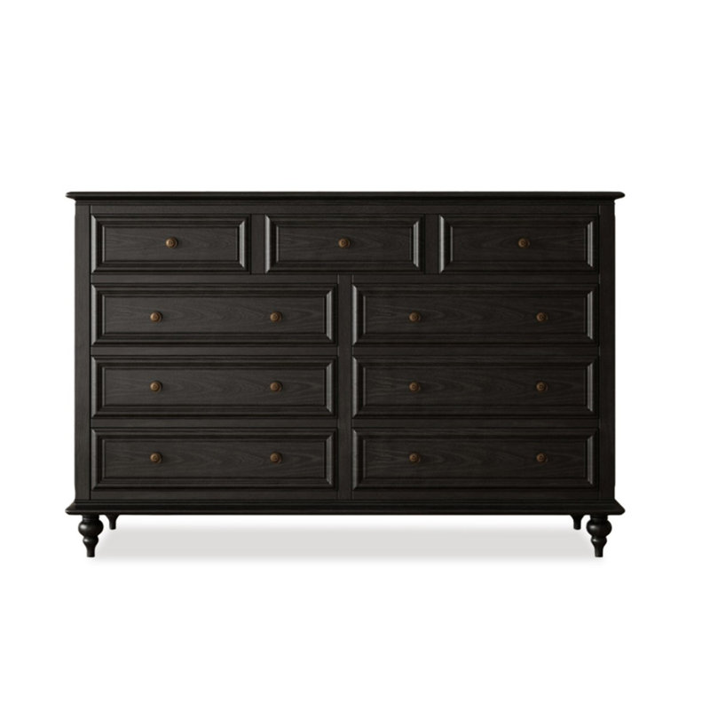 Armoire d'appoint en bois manufacturé noir massif