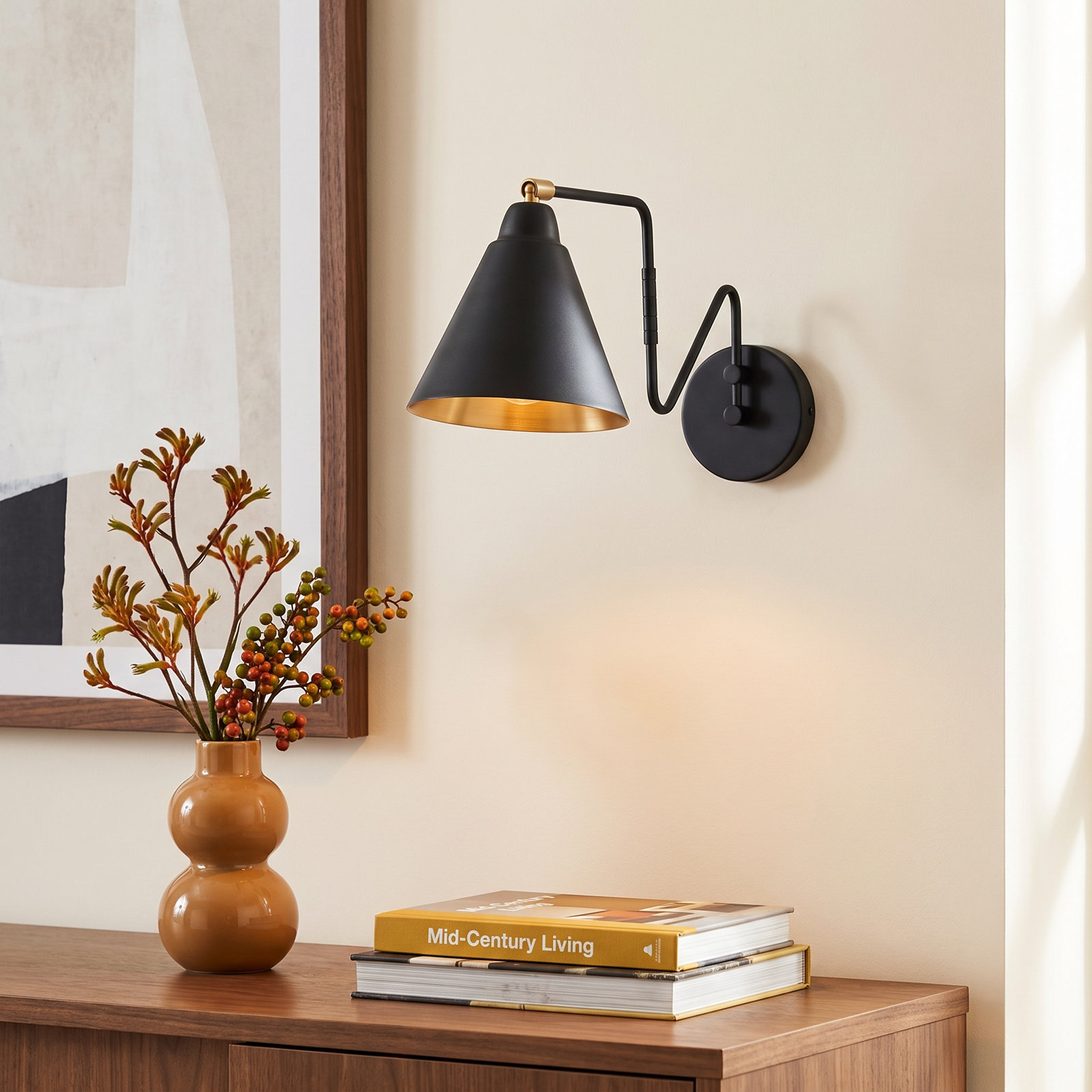 1 - Light Plug-In Black Swing Arm