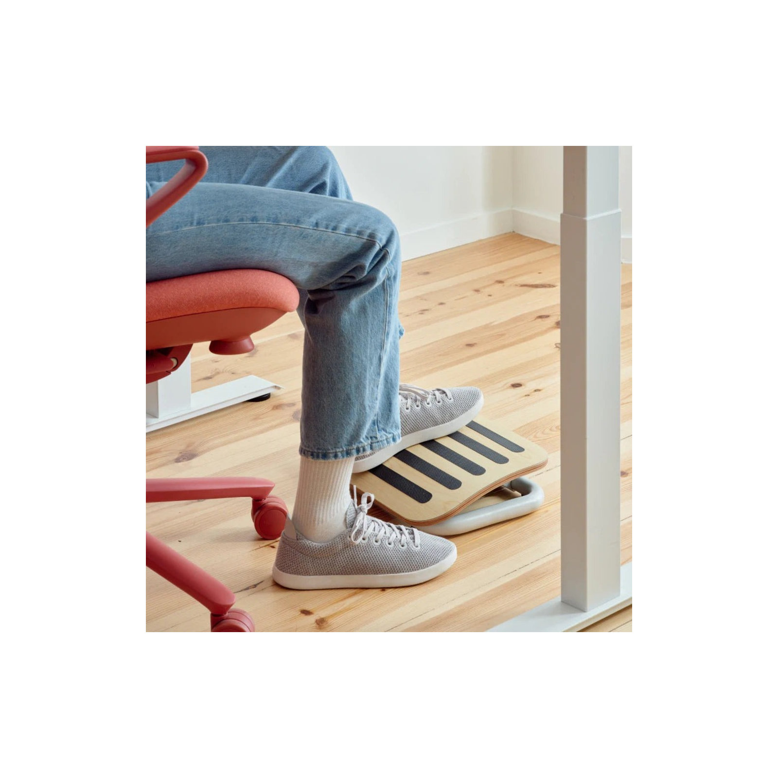 Adjustable Footrest, Woodgrain/White