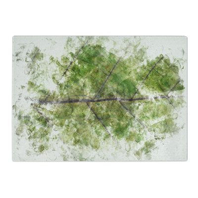 Tempered Glass Leaf Lines Chopping Board