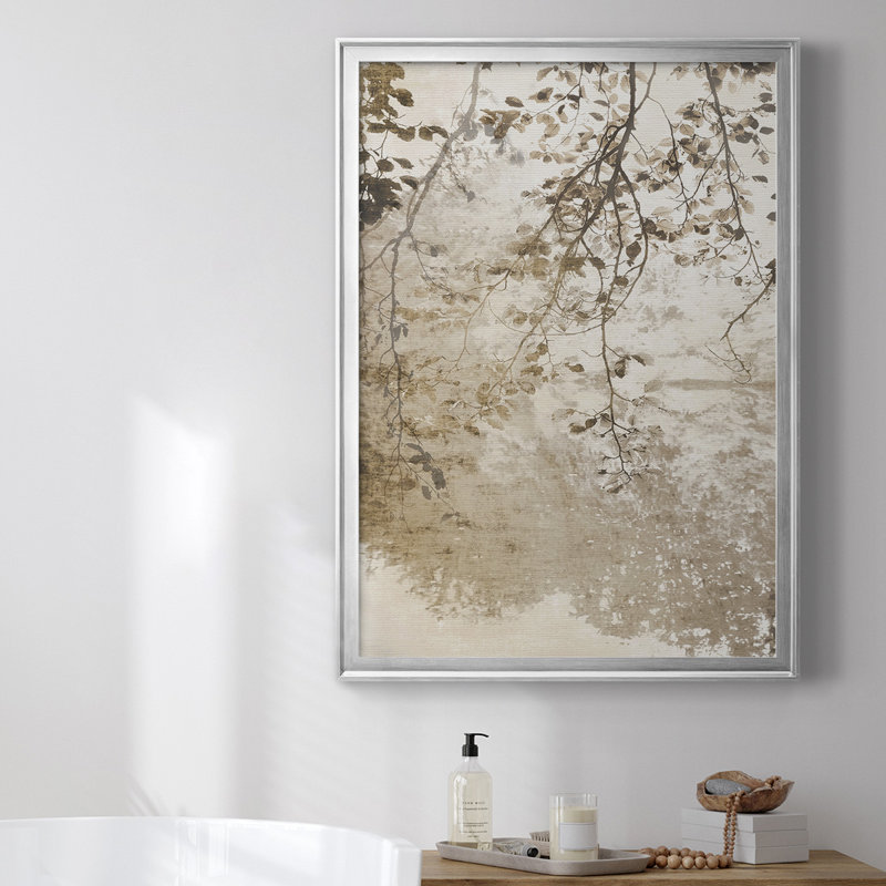 " Fresco ", Picture Framed Canvas, 24.5" H x 18.5" W x 1" D, Silver