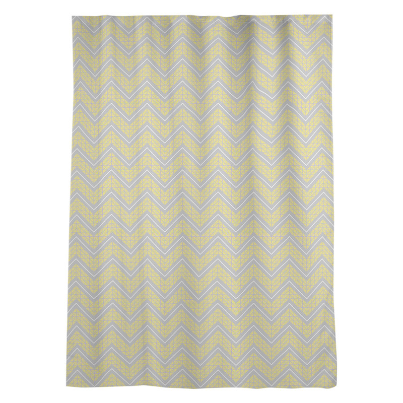 Panneau de rideau simple à passe-tringle à passe-tringle classique Stephenie, Jaune / gris / blanc