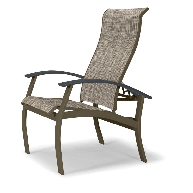 Chaise de patio Askar, Graphite classique, Bristol taupe Sunbrella®, Bois de plage texturé