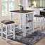 Ensemble de comptoir 3 pièces pour espace de rangement pour petit espace Design de ferme moderne Conception rétro facile à assembler-1726049895