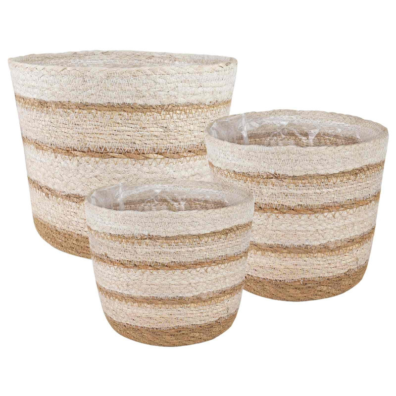 Cashaun Planter, Beige/Natural/White