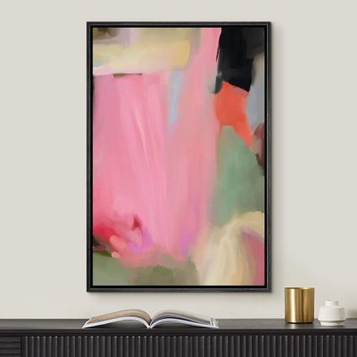 Abstract Colorful Strokes " Pink Geometric Paint Strokes Abstract Shapes Minimalism Decor Relax/Zen Colorful Nordic "