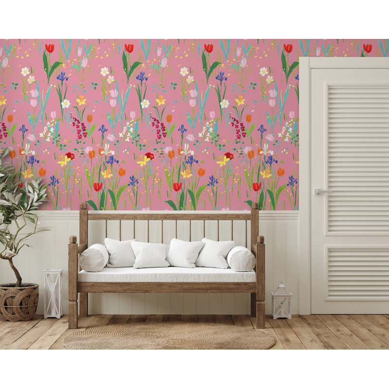 Paule Marrot Floral Wallpaper Double Roll, Pink