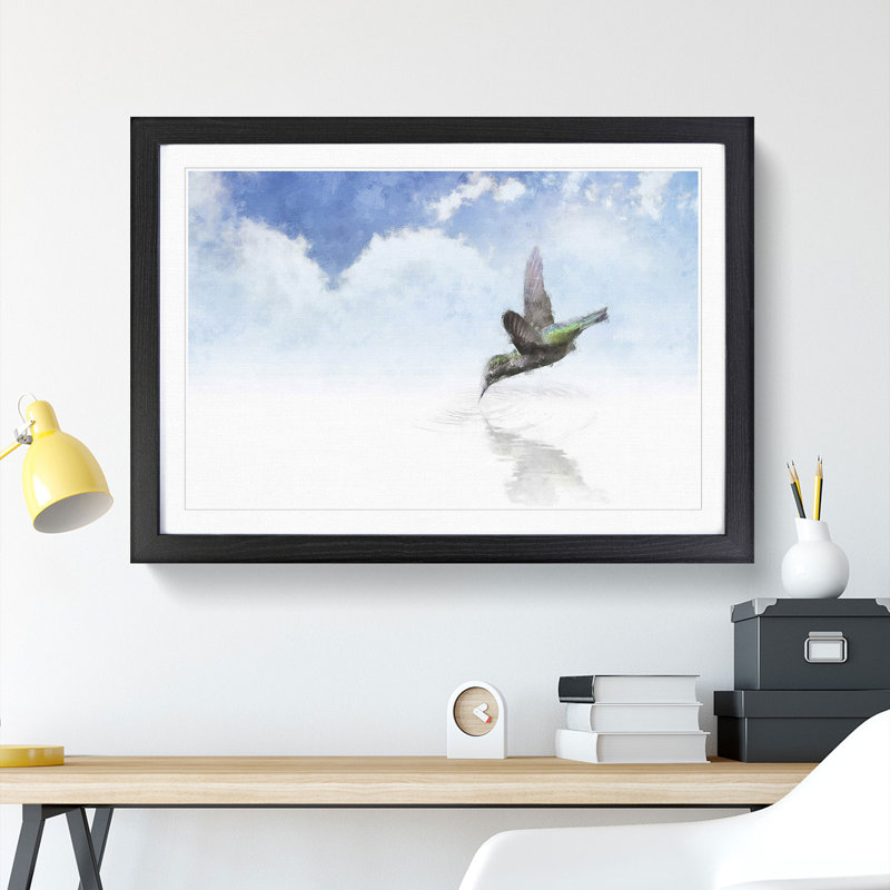 Hummingbird Vol.1 - Picture Frame Graphic Art, Black Framed, 27cm H x 36cm W x 2cm D