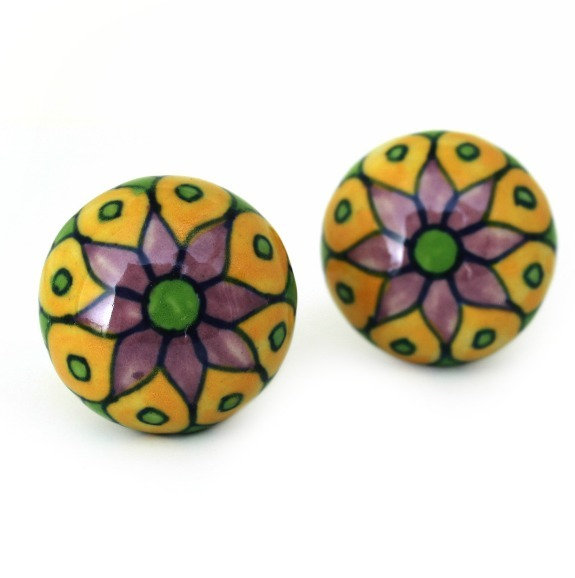 Oversized Hand Painted 1.75" Diameter Round Knob