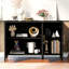 Armoire de rangement à trois portes avec poignées en métal, idéale pour les couloirs, les entrées, les salons et les salles d'étude