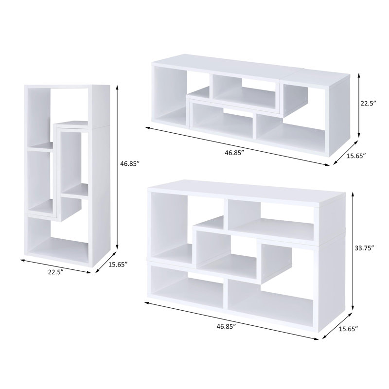 Katsumasa Geometric Bookcase, White