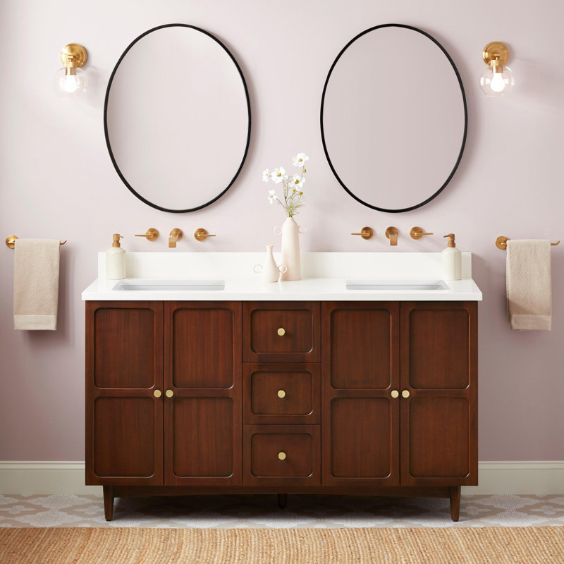 72" Delavan Vanity With Rectangular Undermount Sinks, 8" Widespread, Carrara Marble, 72"