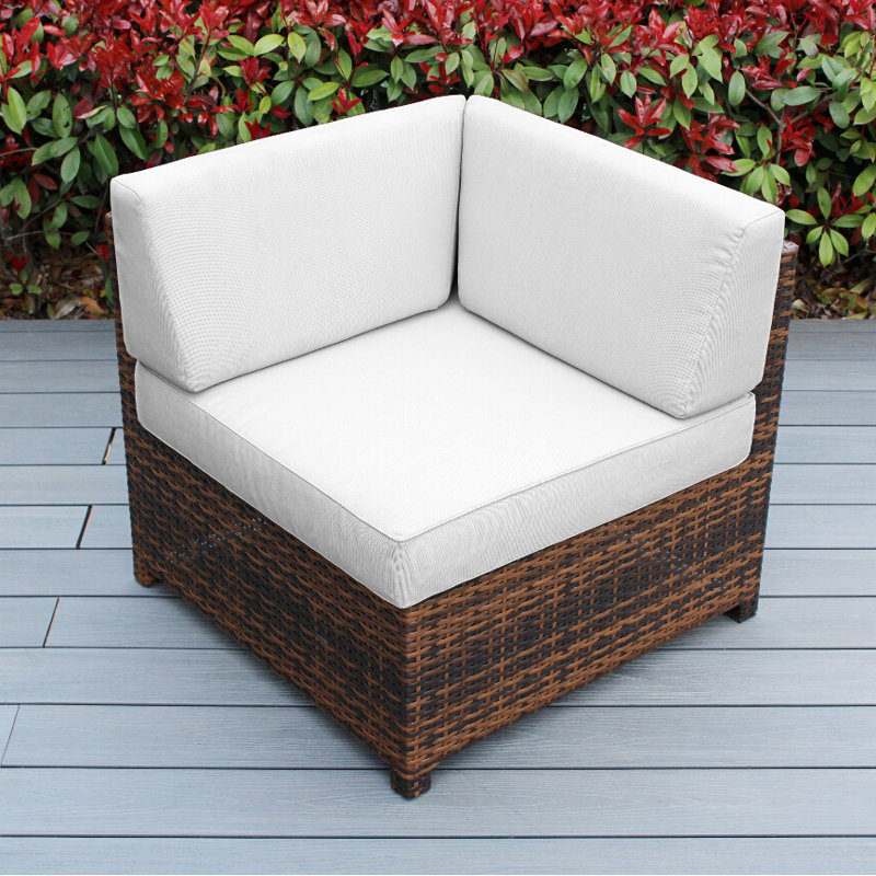 Billyjo Wicker Outdoor Lounge Chair, Canvas Natural Sunbrella® Canvas, Black