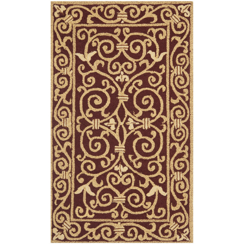 Brayton Hand Hooked Wool Pile Oriental Rug, Rectangle 3'9" x 5'9"