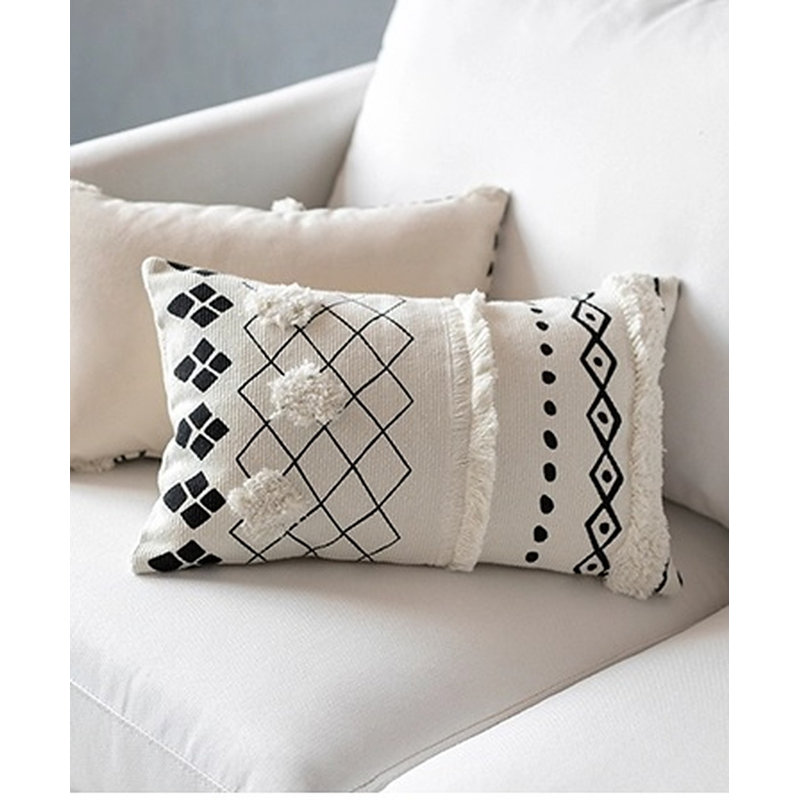 Housse de coussin lombaire tissé poils Turcios