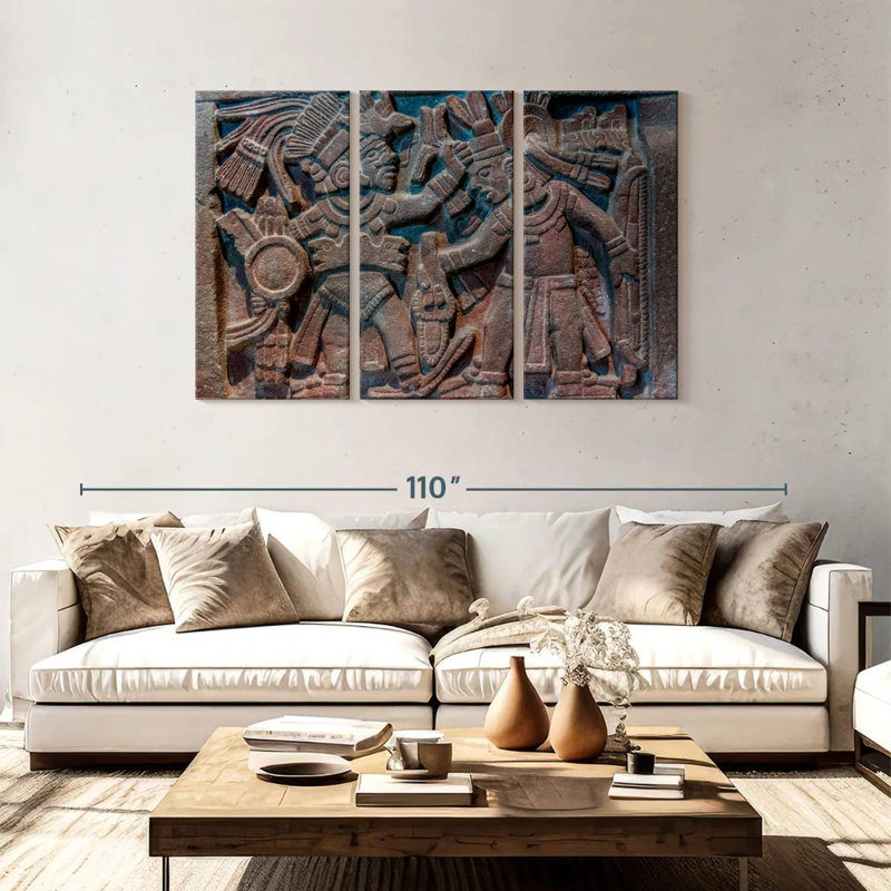 Senne Aztec Stone Carving, 48" H x 74" W