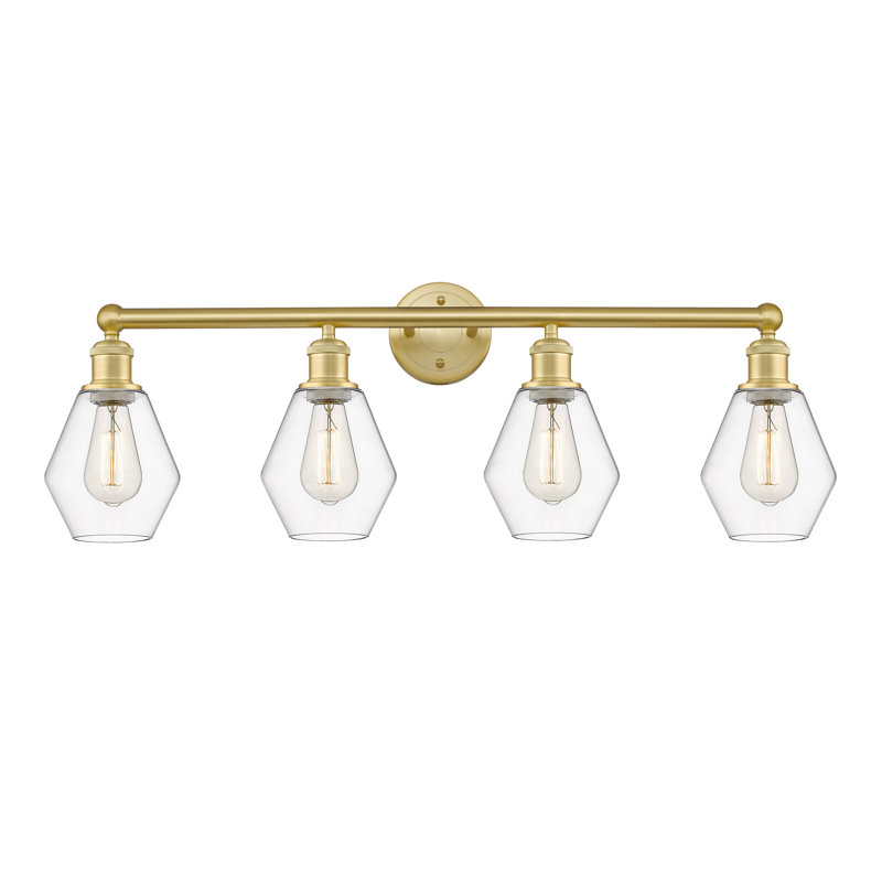 Gabbie 4 - Light Dimmable Vanity Light, Clear, Satin Gold