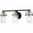 Emerson 3-Light Matte Black Vanity Light
