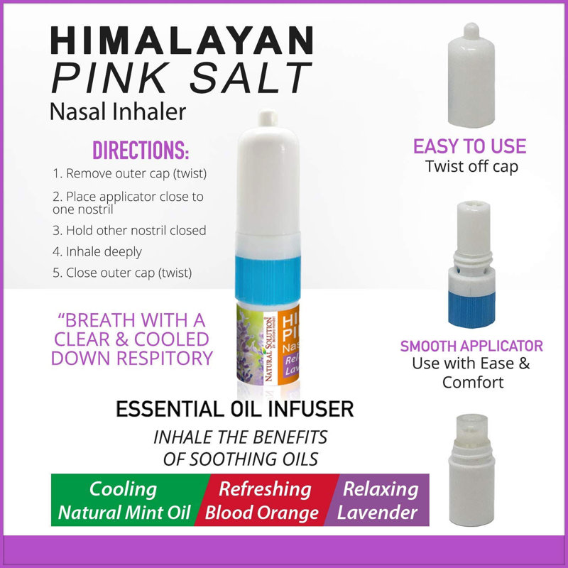 Natural Solution Salt Nasal Inhaler, Refreshing and Relaxing Sinus Pressure Relief