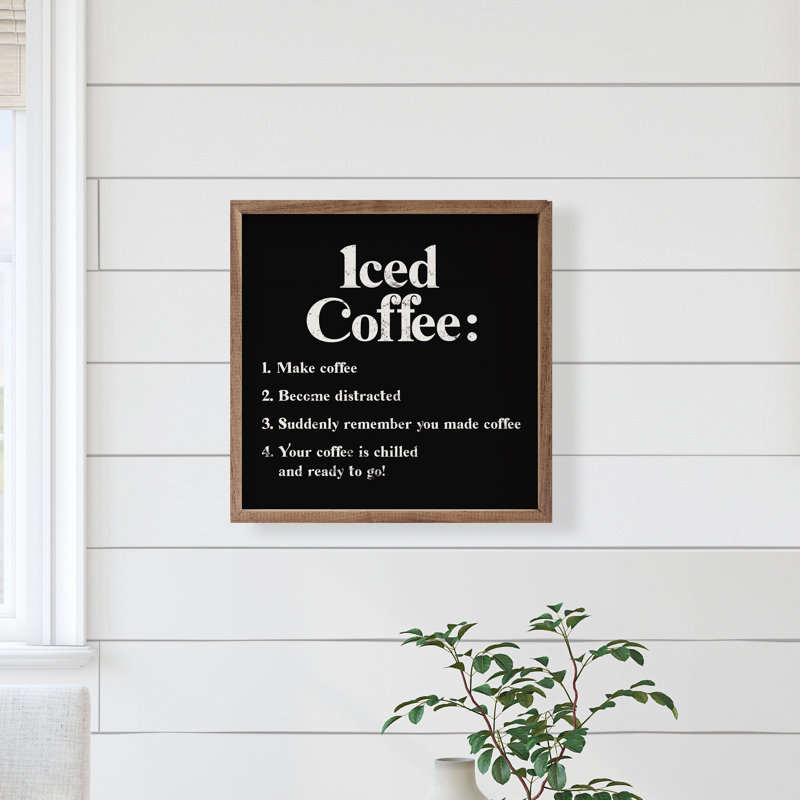 Iced Coffee Recipe Black, 4" H x 4" W
