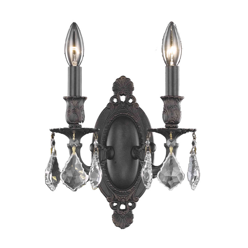 Ashmin Wall Sconce, Dark Bronze, Golden Teak (Smoky) / Royal Cut