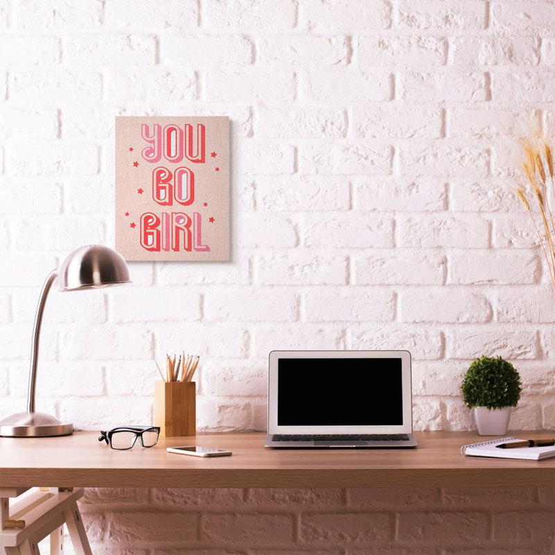 «You Go Girl» par Daphne Polselli, reproduction d'art texturée, H 20 po x l 16 po, Toile tendue