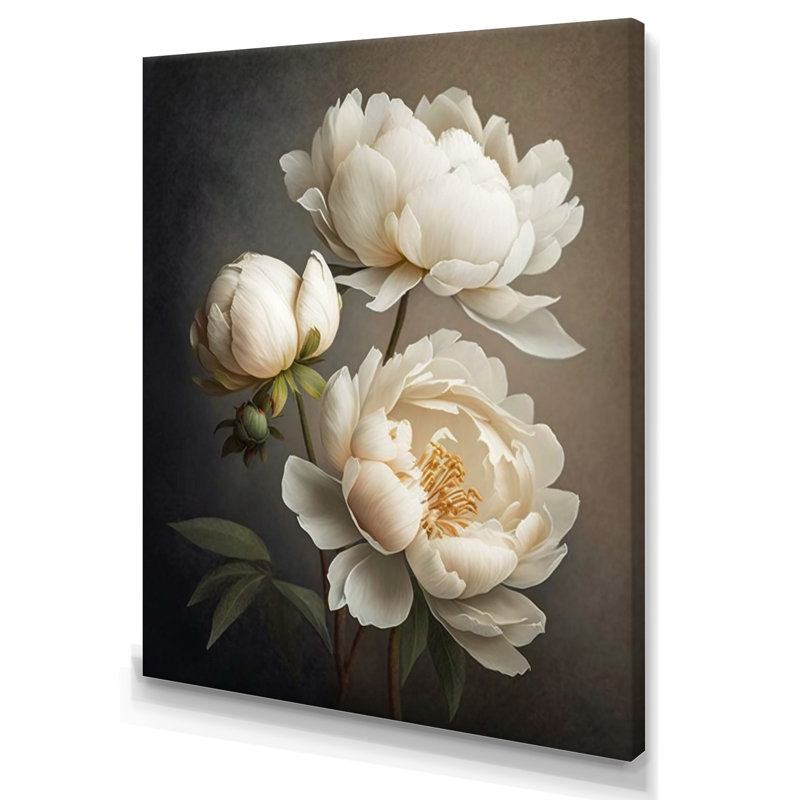 Peony Flower IV - Print on Canvas, 40" H x 30" W, Wrapped Canvas