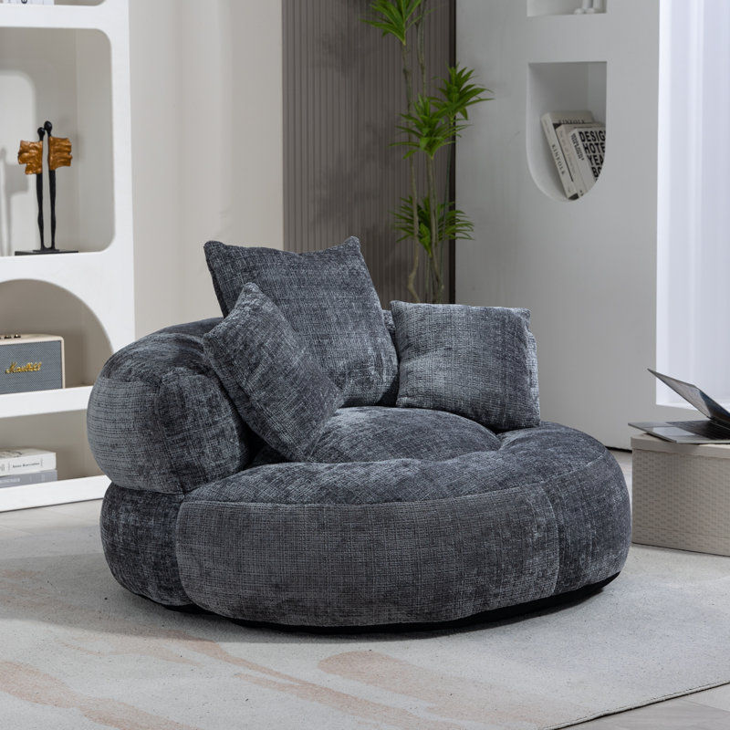 Mason Chenille Bean Bag Lounger, Grey