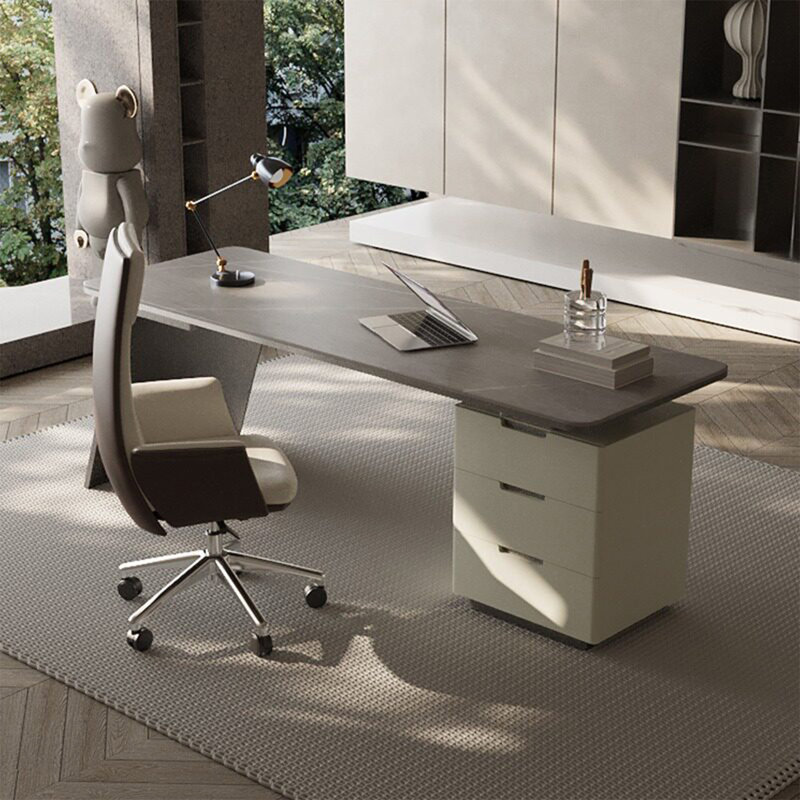 Bureau rectangulaire gris granit 55,12 po italien, 29.53" H x 55.12" W x 27.56" D