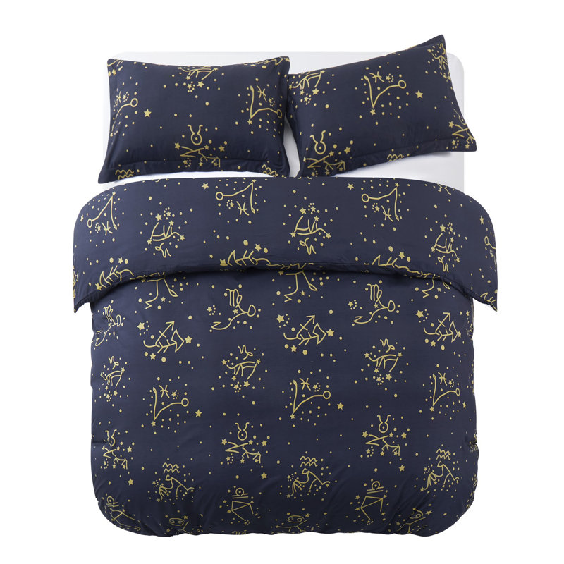 100% Microfiber Flora Reversible Duvet Cover with Pillowcases, Single Duvet Cover Set + 1 Pillowcase