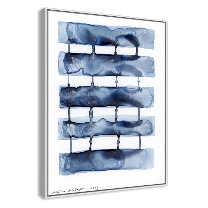 «Gareth Stitched Together I» par Nikki Galapon - Reproduction d'art en bois massif sur bois, Toile avec cadre blanc