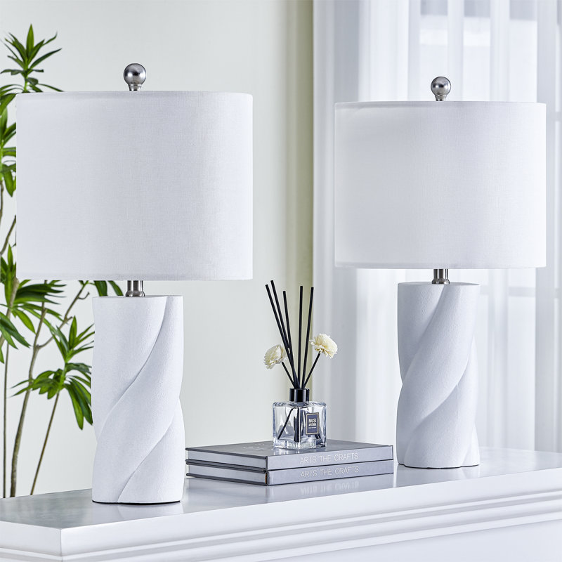 Lampe de table moderne en céramique Earthalee, Blanc