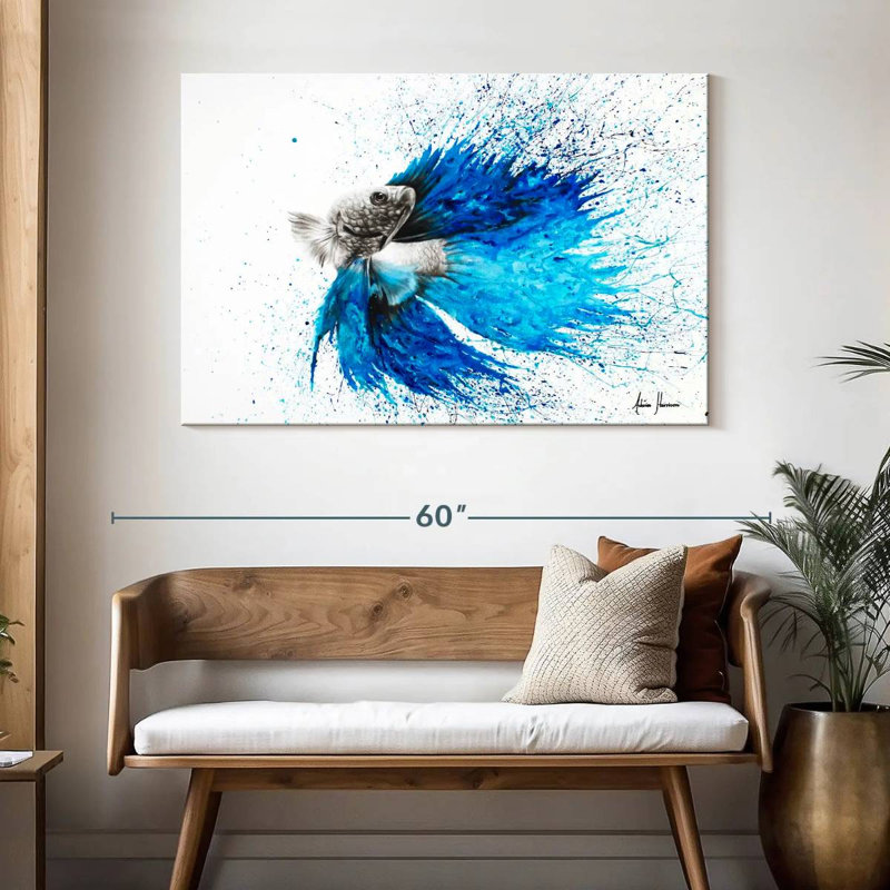Brampt Phthalo Fish Tail, 32" H x 48" W