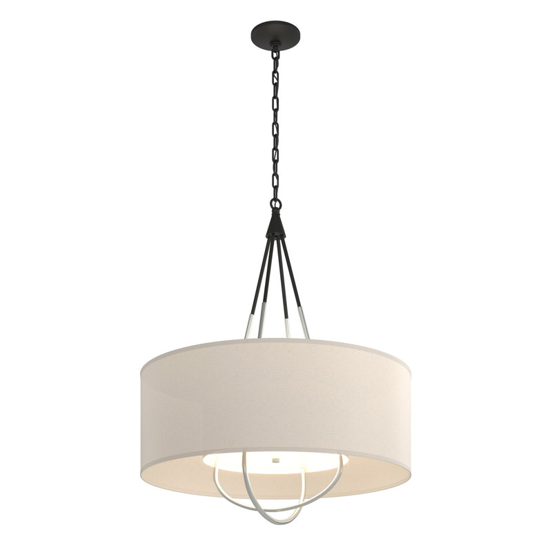 Loop 4 - Light Chandelier, Vintage Platinum, Black, Flax