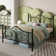 Anterrio Metal Open-Frame Bed with Butterfly Pattern Design Headboard and Footboard