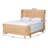 Bali & Pari Fiore Natural Rattan Bed Frame - Handwoven Wicker Headboard And Footboard With Curved Corners, Boho Coastal Natural Bedroom Furniture, Queen