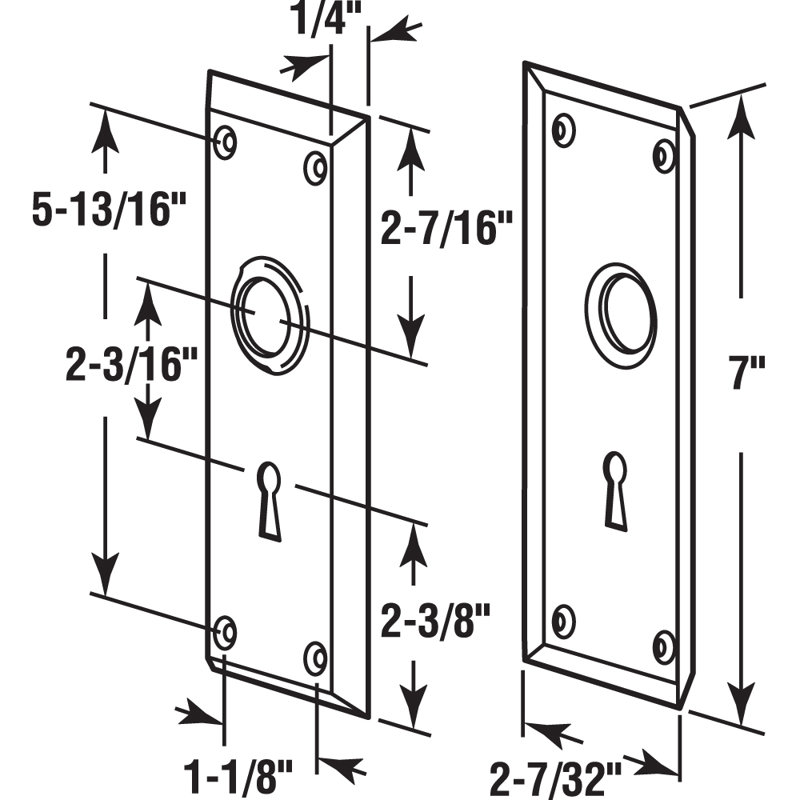 Plaques d'écusson de porte, nickel satiné (paquet de 2)