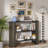 42.51'' Console Table With Shelves And Fluted Panel, 3-tier Entryway Table For Entryway Hallway-1776085268