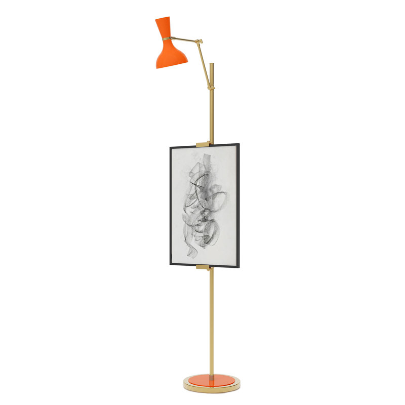 Lampe sur pied Clare, Laiton moderne, Citrouille